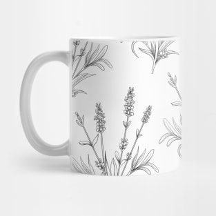 Lavender Line Art Pattern Mug